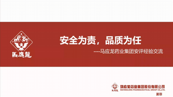 安全为责 品质为任 马应龙药业集团安评经验交流