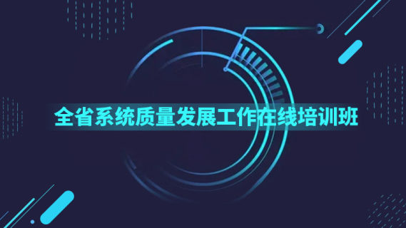 全省系统质量发展工作在线培训班