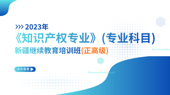2023年《知识产权专业》（专业科目）新疆继续教育培训班（正高级）