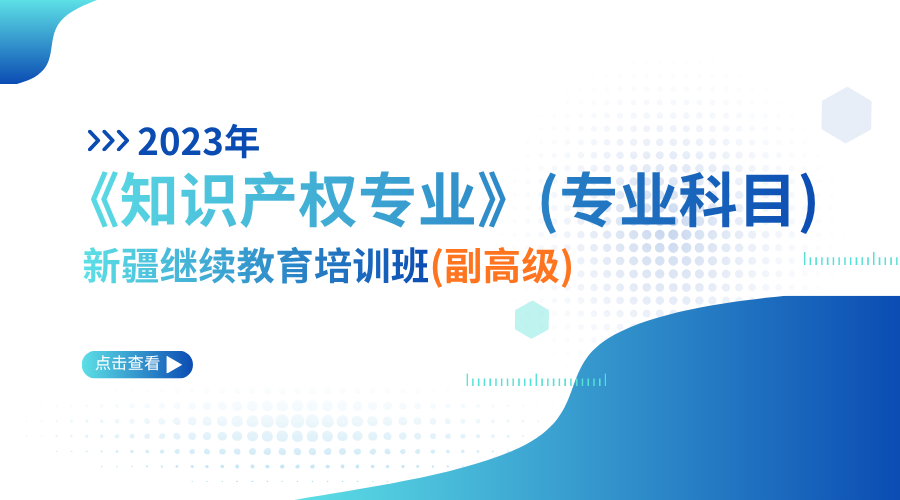 2023年《知识产权专业》（专业科目）新疆继续教育培训班（副高级）